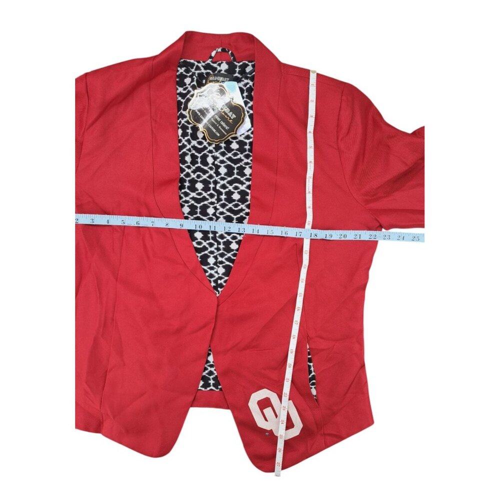 Oklahoma Sooners OU Women Red Blazer Gameday Couture XL College New With Defect - Picture 7 of 8